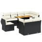 vidaXL Set de sofás de jardín 8 piezas y cojines ratán sintético negro vidaXL Set de sofás de jardín 8 piezas y cojines ratán sintético negro