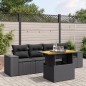 vidaXL Set de muebles de jardín 5 pzas y cojines ratán sintético negro vidaXL Set de muebles de jardín 5 pzas y cojines ratán sintético negro