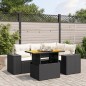 vidaXL Set de muebles de jardín 5 pzas y cojines ratán sintético negro vidaXL Set de muebles de jardín 5 pzas y cojines ratán sintético negro