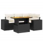 vidaXL Set de muebles de jardín 5 pzas y cojines ratán sintético negro vidaXL Set de muebles de jardín 5 pzas y cojines ratán sintético negro