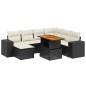 vidaXL Set de sofás de jardín 8 piezas y cojines ratán sintético negro vidaXL Set de sofás de jardín 8 piezas y cojines ratán sintético negro