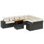 vidaXL Set de sofás de jardín 10 pzas cojines ratán sintético negro vidaXL Set de sofás de jardín 10 pzas cojines ratán sintético negro