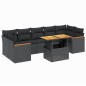 vidaXL Set de sofás de jardín 8 piezas y cojines ratán sintético negro vidaXL Set de sofás de jardín 8 piezas y cojines ratán sintético negro