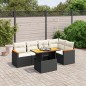 vidaXL Set de sofás de jardín 6 piezas y cojines ratán sintético negro vidaXL Set de sofás de jardín 6 piezas y cojines ratán sintético negro