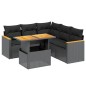 vidaXL Set de sofás de jardín 6 piezas y cojines ratán sintético negro vidaXL Set de sofás de jardín 6 piezas y cojines ratán sintético negro
