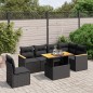 vidaXL Set de comedor de jardín 7 pzas y cojines ratán sintético negro vidaXL Set de comedor de jardín 7 pzas y cojines ratán sintético negro