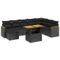 vidaXL Set de sofás de jardín 8 piezas y cojines ratán sintético negro vidaXL Set de sofás de jardín 8 piezas y cojines ratán sintético negro
