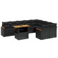 vidaXL Set de sofás de jardín 10 pzas cojines ratán sintético negro vidaXL Set de sofás de jardín 10 pzas cojines ratán sintético negro