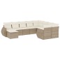 vidaXL Juego de sofás jardín con cojines beige 10 pzas ratán sintético vidaXL Juego de sofás jardín con cojines beige 10 pzas ratán sintético