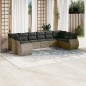 vidaXL Set de sofás de jardín 10 pzas con cojines ratán sintético gris vidaXL Set de sofás de jardín 10 pzas con cojines ratán sintético gris