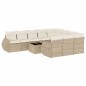 vidaXL Set de sofás de jardín 11pzas con cojines ratán sintético beige vidaXL Set de sofás de jardín 11pzas con cojines ratán sintético beige