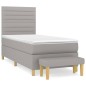 vidaXL Cama box spring con colchón tela gris claro 100x200 cm vidaXL Cama box spring con colchón tela gris claro 100x200 cm