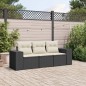 vidaXL Set de sofás de jardín con cojines 3 pzas ratán sintético negro vidaXL Set de sofás de jardín con cojines 3 pzas ratán sintético negro