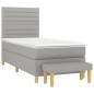 vidaXL Cama box spring con colchón tela gris claro 100x200 cm vidaXL Cama box spring con colchón tela gris claro 100x200 cm