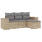 vidaXL Juego de sofás jardín con cojines 4 pzas ratán sintético beige vidaXL Juego de sofás jardín con cojines 4 pzas ratán sintético beige