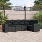 vidaXL Set de muebles de jardín 5 pzas y cojines ratán sintético negro vidaXL Set de muebles de jardín 5 pzas y cojines ratán sintético negro