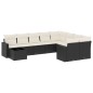 vidaXL Set de sofás de jardín 10 pzas cojines ratán sintético negro vidaXL Set de sofás de jardín 10 pzas cojines ratán sintético negro