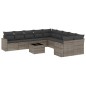 vidaXL Set de sofás de jardín 11 pzas y cojines ratán sintético gris vidaXL Set de sofás de jardín 11 pzas y cojines ratán sintético gris