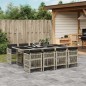 vidaXL Set comedor de jardín 9 pzas cojines ratán sintético gris claro vidaXL Set comedor de jardín 9 pzas cojines ratán sintético gris claro