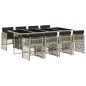 vidaXL Set comedor de jardín 9 pzas cojines ratán sintético gris claro vidaXL Set comedor de jardín 9 pzas cojines ratán sintético gris claro