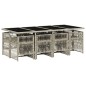 vidaXL Set comedor de jardín 9 pzas cojines ratán sintético gris claro vidaXL Set comedor de jardín 9 pzas cojines ratán sintético gris claro