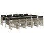 vidaXL Set de comedor de jardín 11 pzas y cojines ratán sintético gris vidaXL Set de comedor de jardín 11 pzas y cojines ratán sintético gris