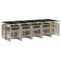 vidaXL Set de comedor de jardín 11 pzas y cojines ratán sintético gris vidaXL Set de comedor de jardín 11 pzas y cojines ratán sintético gris