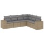 vidaXL Juego de sofás jardín con cojines 6 pzas ratán sintético beige vidaXL Juego de sofás jardín con cojines 6 pzas ratán sintético beige