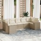 vidaXL Set sofás de jardín 7 piezas y cojines ratán sintético beige vidaXL Set sofás de jardín 7 piezas y cojines ratán sintético beige