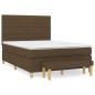 vidaXL Cama box spring con colchón tela marrón oscuro 140x190 cm vidaXL Cama box spring con colchón tela marrón oscuro 140x190 cm