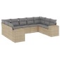 vidaXL Set de sofás de jardín 9 pzas con cojines ratán sintético beige vidaXL Set de sofás de jardín 9 pzas con cojines ratán sintético beige