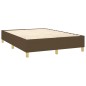 vidaXL Cama box spring con colchón tela marrón oscuro 140x190 cm vidaXL Cama box spring con colchón tela marrón oscuro 140x190 cm