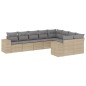 vidaXL Set de sofás de jardín 9 pzas con cojines ratán sintético beige vidaXL Set de sofás de jardín 9 pzas con cojines ratán sintético beige
