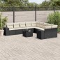 vidaXL Set de sofás de jardín 11 pzas y cojines ratán sintético negro vidaXL Set de sofás de jardín 11 pzas y cojines ratán sintético negro
