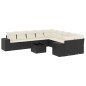 vidaXL Set de sofás de jardín 11 pzas y cojines ratán sintético negro vidaXL Set de sofás de jardín 11 pzas y cojines ratán sintético negro