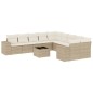 vidaXL Set de sofás de jardín 11pzas con cojines ratán sintético beige
