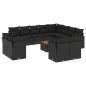 vidaXL Set de sofás de jardín y cojines 13 pzas ratán sintético negro vidaXL Set de sofás de jardín y cojines 13 pzas ratán sintético negro