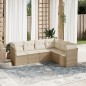 vidaXL Juego de sofás jardín con cojines 6 pzas ratán sintético beige vidaXL Juego de sofás jardín con cojines 6 pzas ratán sintético beige
