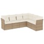vidaXL Juego de sofás jardín con cojines 6 pzas ratán sintético beige vidaXL Juego de sofás jardín con cojines 6 pzas ratán sintético beige