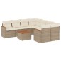 vidaXL Set de sofás de jardín 9 pzas con cojines ratán sintético beige vidaXL Set de sofás de jardín 9 pzas con cojines ratán sintético beige