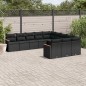 vidaXL Set de sofás de jardín 11 pzas y cojines ratán sintético negro vidaXL Set de sofás de jardín 11 pzas y cojines ratán sintético negro
