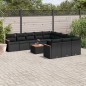 vidaXL Set de sofás de jardín 12 piezas cojines ratán sintético negro vidaXL Set de sofás de jardín 12 piezas cojines ratán sintético negro