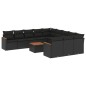 vidaXL Set de sofás de jardín 12 piezas cojines ratán sintético negro vidaXL Set de sofás de jardín 12 piezas cojines ratán sintético negro