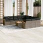 vidaXL Set de sofás de jardín 12 pzas con cojines ratán sintético gris vidaXL Set de sofás de jardín 12 pzas con cojines ratán sintético gris