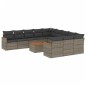 vidaXL Set de sofás de jardín 12 pzas con cojines ratán sintético gris vidaXL Set de sofás de jardín 12 pzas con cojines ratán sintético gris