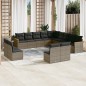 vidaXL Set sofás de jardín con cojines 13 piezas ratán sintético gris vidaXL Set sofás de jardín con cojines 13 piezas ratán sintético gris