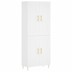 vidaXL Aparador alto madera contrachapada blanco 69,5x34x180 cm