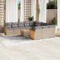 vidaXL Set sofás de jardín con cojines 13 pzas ratán sintético beige vidaXL Set sofás de jardín con cojines 13 pzas ratán sintético beige