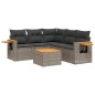 vidaXL Set de muebles de jardín 6 pzas y cojines ratán sintético gris vidaXL Set de muebles de jardín 6 pzas y cojines ratán sintético gris