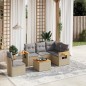 vidaXL Juego de sofás jardín con cojines 6 pzas ratán sintético beige vidaXL Juego de sofás jardín con cojines 6 pzas ratán sintético beige
